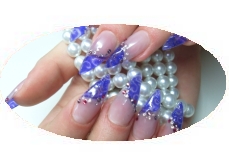 Nageldesign Blauer Glanz