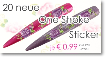 Naildesign Sticker - 20 neue One Stroke Sticker
