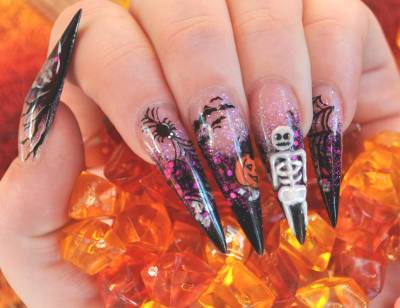 Nageldesign Anleitung halloween