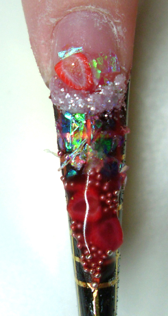 Nailart Anleitung Frucht Cocktail mit Frimo Früchten 4