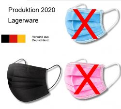 Mundschutz - Einwegmaske - schwarz - 50 St.