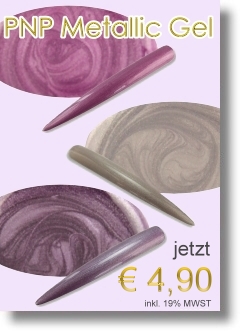 Nageldesign Metallic Gel brilliant und glitzernd