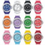 Nele Fortados Colorful World Strass Ice Silikon Uhr 45mm